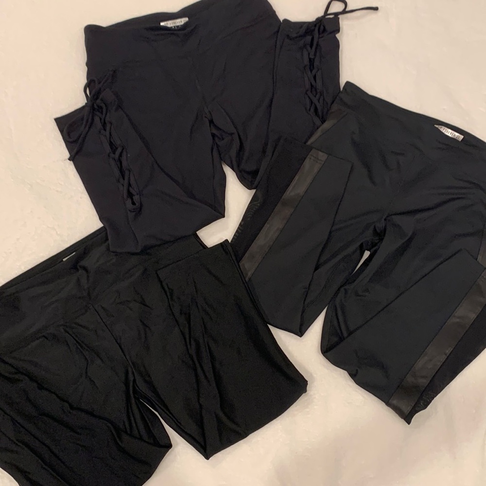 3 pairs of Forever 21 Black leggings size Medium